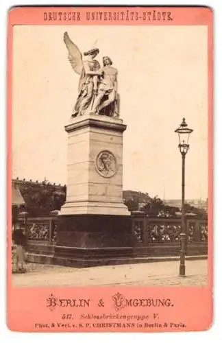 Fotografie S. P. Christmann, Berlin, Ansicht Berlin, Figurengruppe auf der Schlossbrücke, Schlossbrückengruppe V.