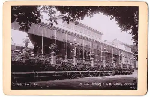 Fotografie C. Hertel, Mainz, Ansicht Homburg v. d. H., Gartenseite des Curhaus mit Veranda