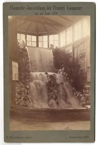 Fotografie F. Reinecke, Hannover, Ansicht Hannover, Gewerbe-Ausstellung der Provinz Hannover 1878, Wasserfall