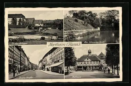 AK Northeim /Hann., Breite Strasse, Rathaus, In den Anlagen