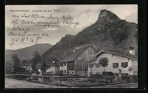 AK Oberammergau, Ortspartie am Kofel