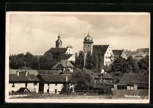 AK Neckarsulm, Ortsansicht mit Kirche