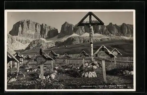 AK Passo Pordoi, Cimitero Militaire - Gruppo del Sella-Boè