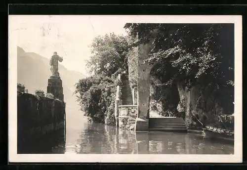 AK Lenno-Balbianello /Lago di Como, Punta di Balbianello, Scalinata all`approdo