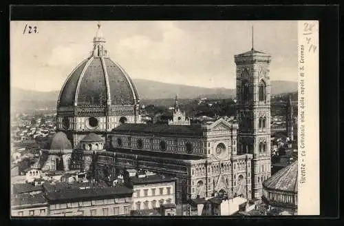 AK Firenze, La Cattedrale vista dalla cupala di S. Lorenzo