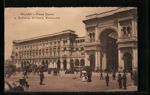 AK Milano, Piazza Duomo e Galleria Vittorio Emanuele