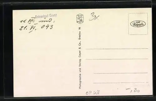 AK Cranz, Badegäste bei Wellengang im Meer