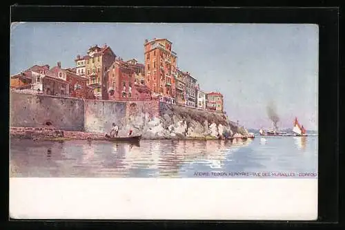 AK Corfou, Vue des Murailles