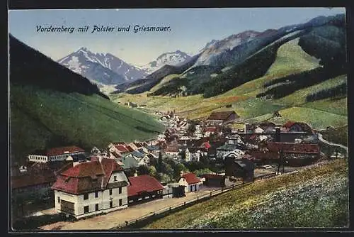 AK Vordernberg, Ortsansicht mit Polster und Griesmauer