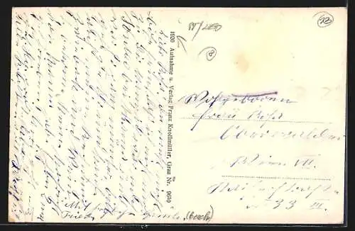 AK Wald, Obersteier, Totalansicht mit Schober von oben