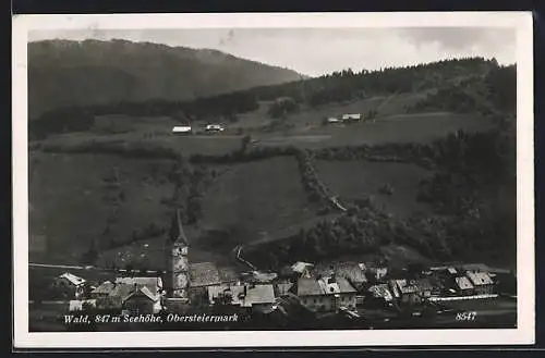AK Wald /Obersteiermark, Ortsansicht mit Kirche