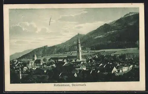 AK Rottenmann /Steiermark, Gesamtansicht mit der Kirche