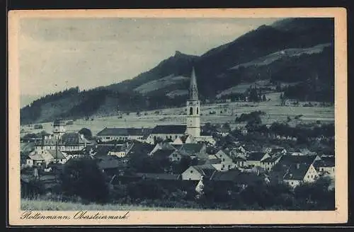 AK Rottenmann /Obersteiermark, Gesamtansicht gegen den Berg