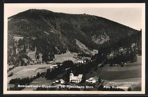 AK Rottenmann, Oppenberg, Gesamtansicht mit kleiner Kirche