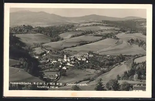 AK Schäffern /Oststeiermark, Gesamtansicht aus der Vogelschau