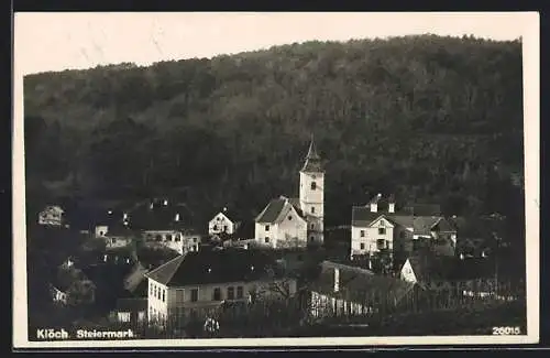 AK Klöch /Steiermark, Ortsansicht mit der Kirche