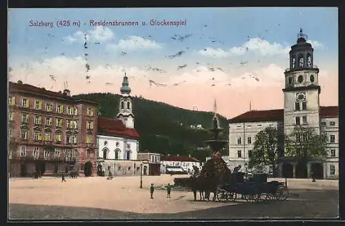 AK Salzburg, Residenzbrunnen und Glockenspiel