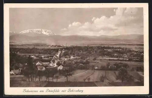 AK Schwarzau a.St., Ortsansicht mit Schneeberg