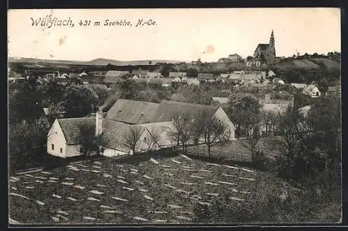 AK Würflach /N.-Oe., Teilansicht mit Kirche