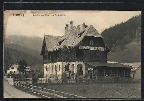 AK Mürzsteg, Gasthof zur Post von H. Veitsch