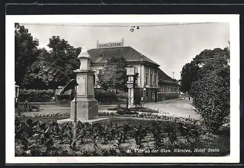AK St. Veit an der Glan, Hotel Stern mit Strassenpartie