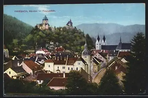 AK Friesach /Kärnten, Ortsansicht mit Festung