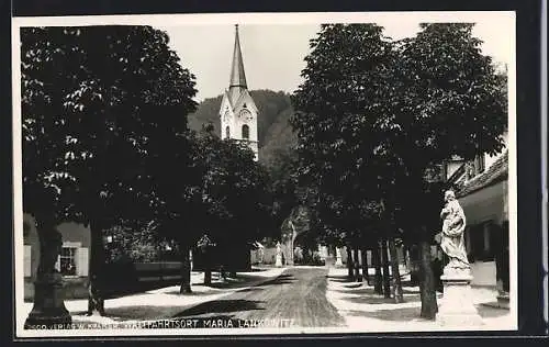 AK Maria Lankowitz, Strassenpartie mit Kirche
