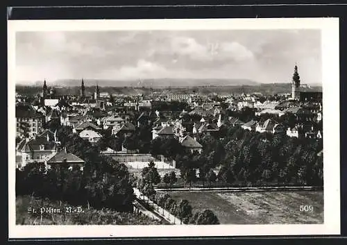 AK St. Pölten /N.-D., Ortsansicht aus der Vogelschau