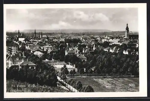 AK St. Pölten, Ortsansicht mit Kirchen