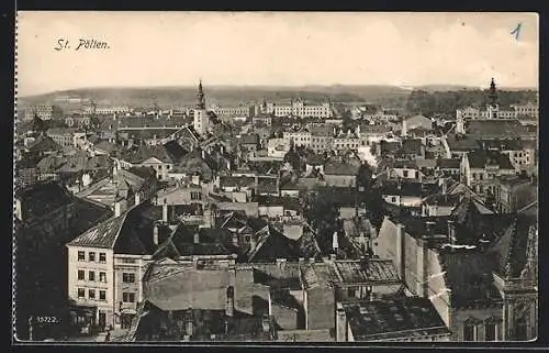 AK St. Pölten, Teilansicht aus der Vogelschau