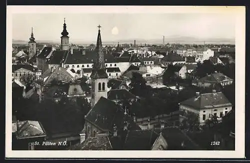 AK St. Pölten /N.Ö., Blick über die Dächer