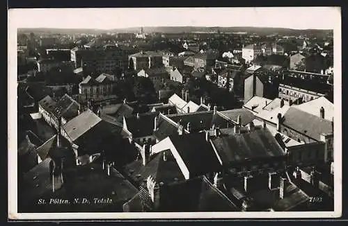 AK St. Pölten /N.D., Blick über die Dächer im Sonnenschein