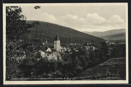 AK St. Christophen, Ortsansicht aus der Vogelschau