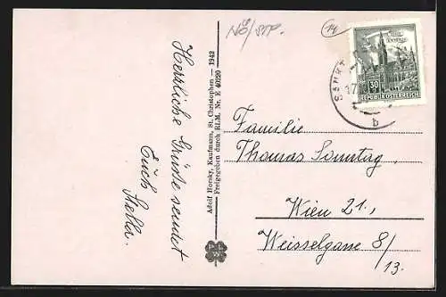 AK St. Christophen, Ortsansicht aus der Vogelschau