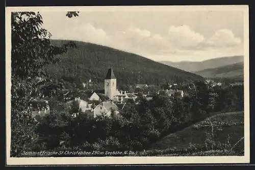 AK St. Christophen, Ortsansicht aus der Vogelschau