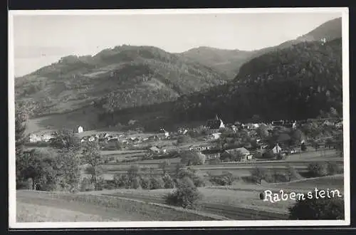 AK Rabenstein an der Pielach, Ortsansicht mit Berghintergrund