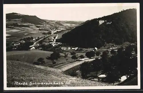 AK Schwarzenbach /N.Ö., Ortsansicht mit Festung