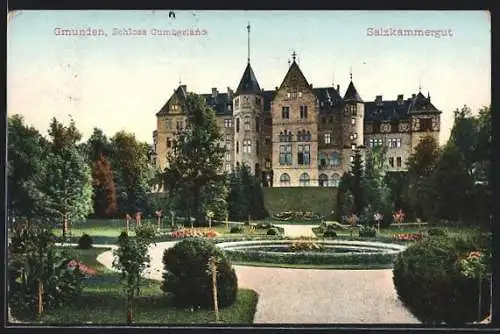AK Gmunden, Blick auf das Schloss Cumberland