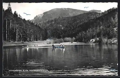 AK Hohenberg /N.Ö., Hinterbergteich mit Ruderern