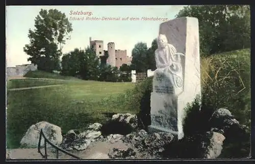 AK Salzburg, Eduard Richter - Denkmal auf dem Mönchsberg