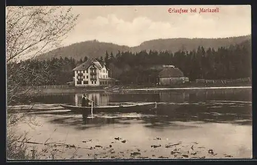 AK Erlaufsee bei Mariazell, Ruderer auf dem See