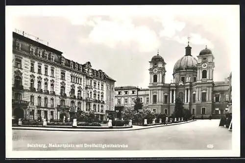 AK Salzburg, Marktplatz mit Dreifaltigkeitskirche
