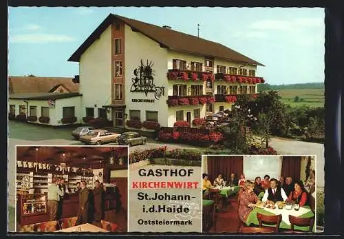 AK St. Johann i. d. Haide, Gasthof Kirchenwirt mit Innenansichten
