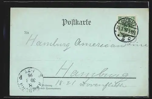 Mondschein-AK Görlitz, Gasthaus Landeskrone, Totalansicht mit der Burgruine