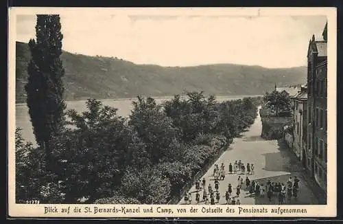 AK Boppard /Rh., Pensionat der Ursulinen mit St. Bernards-Kanzel und Camp