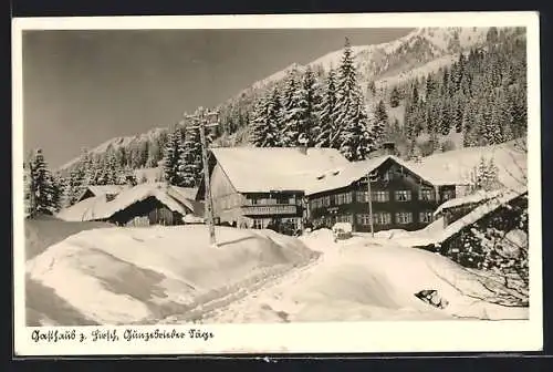 AK Blaichach, Winterbild, Gasthof zum Hirsch