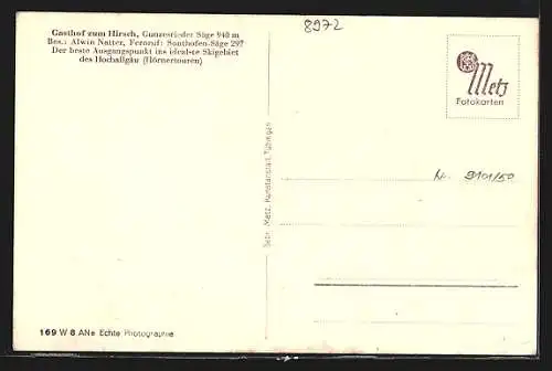 AK Blaichach, Winterbild, Gasthof zum Hirsch