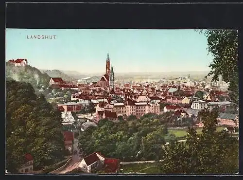 AK Landshut / Isar, Ortsansicht mit Fernblick aus der Vogelschau
