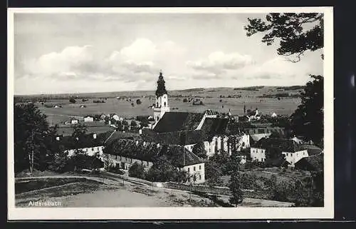 AK Aldersbach, Ortsansicht mit Fernblick aus der Vogelschau