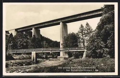 AK Siebenlehn, Grösste Brücke der Reichsautobahn im Muldental